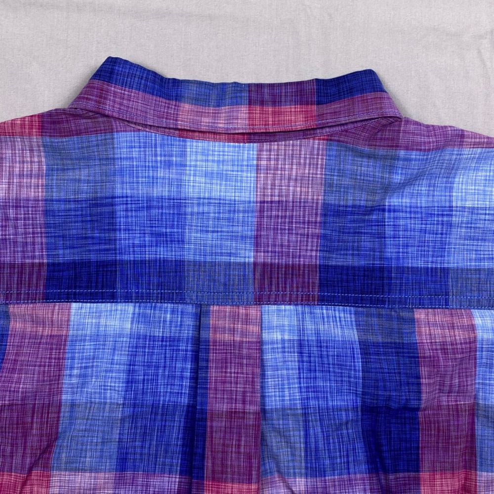 Tommy Bahama Tortola Shirt Mens XL Blue Pink Plaid Cotton Tencel Long Sleeve - Picture 7 of 11